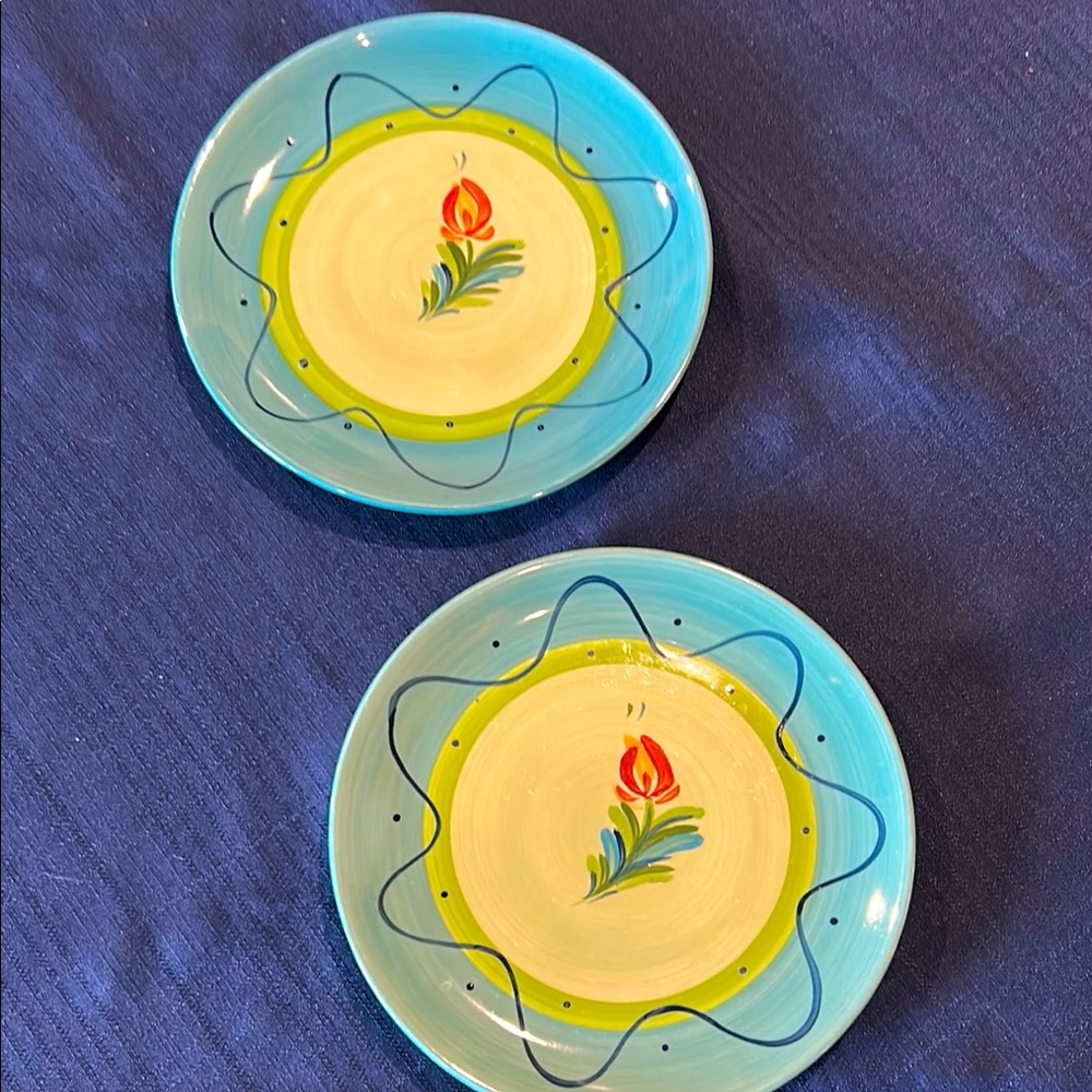 Hand-Painted Floral Southern Living at Home Salad Plates - Provence - 2 plates